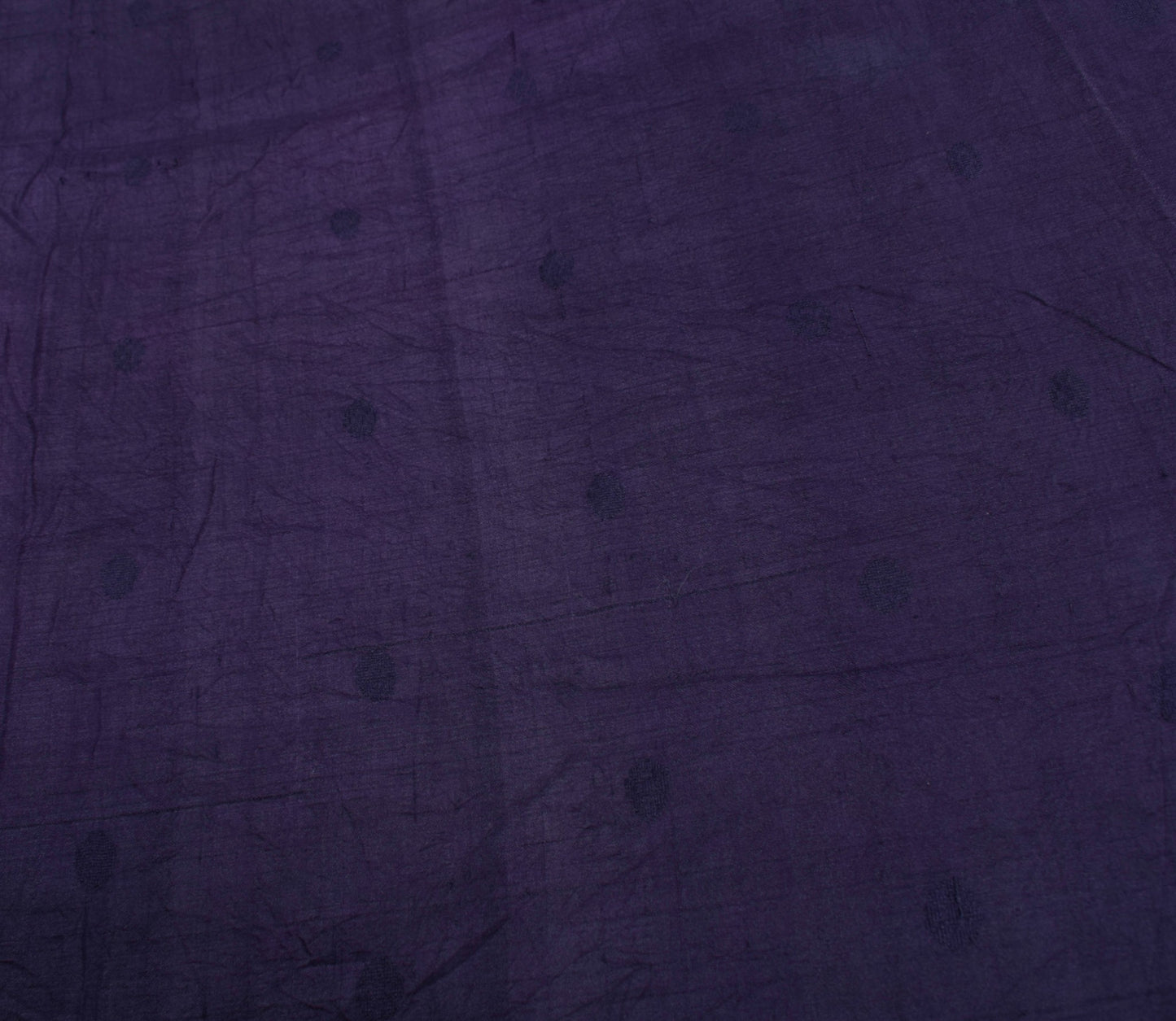 Sushila Vintage Purple Sari Remnant Scrap Floral Woven Pure Silk Craft Fabric
