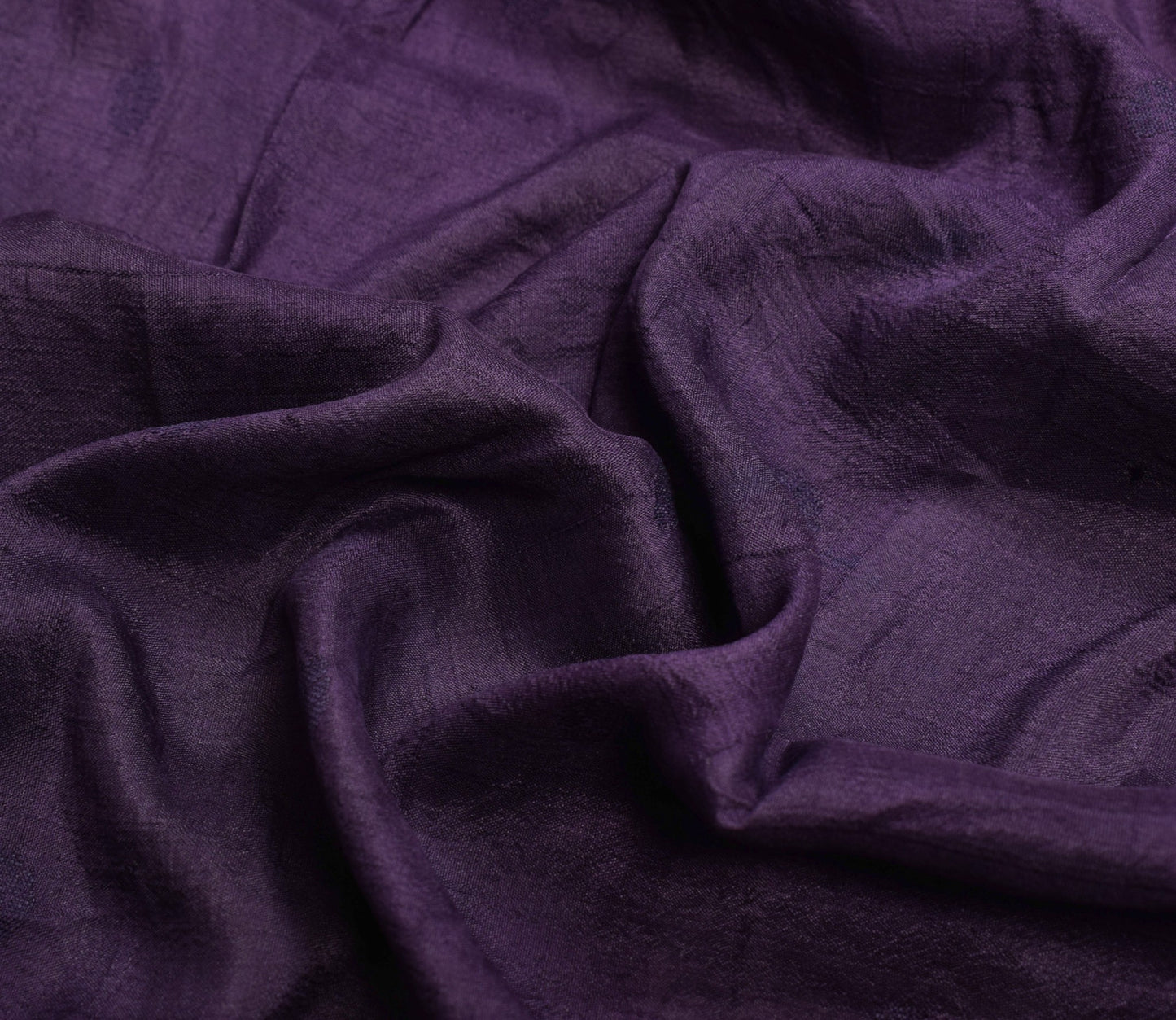 Sushila Vintage Purple Sari Remnant Scrap Floral Woven Pure Silk Craft Fabric