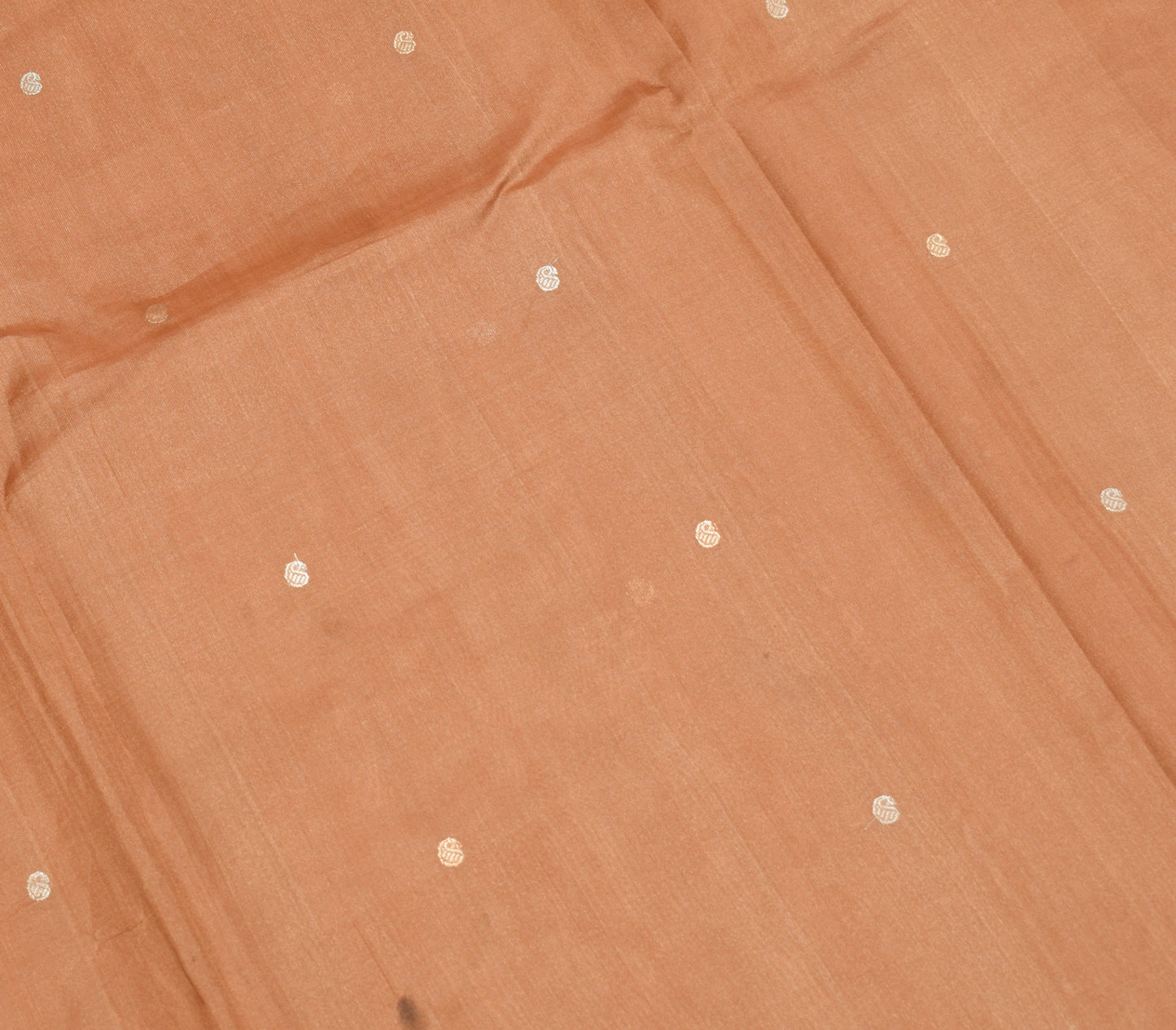 Sushila Vintage Brown Sari Remnant Scrap Paisley Woven Pure Silk Craft Fabric