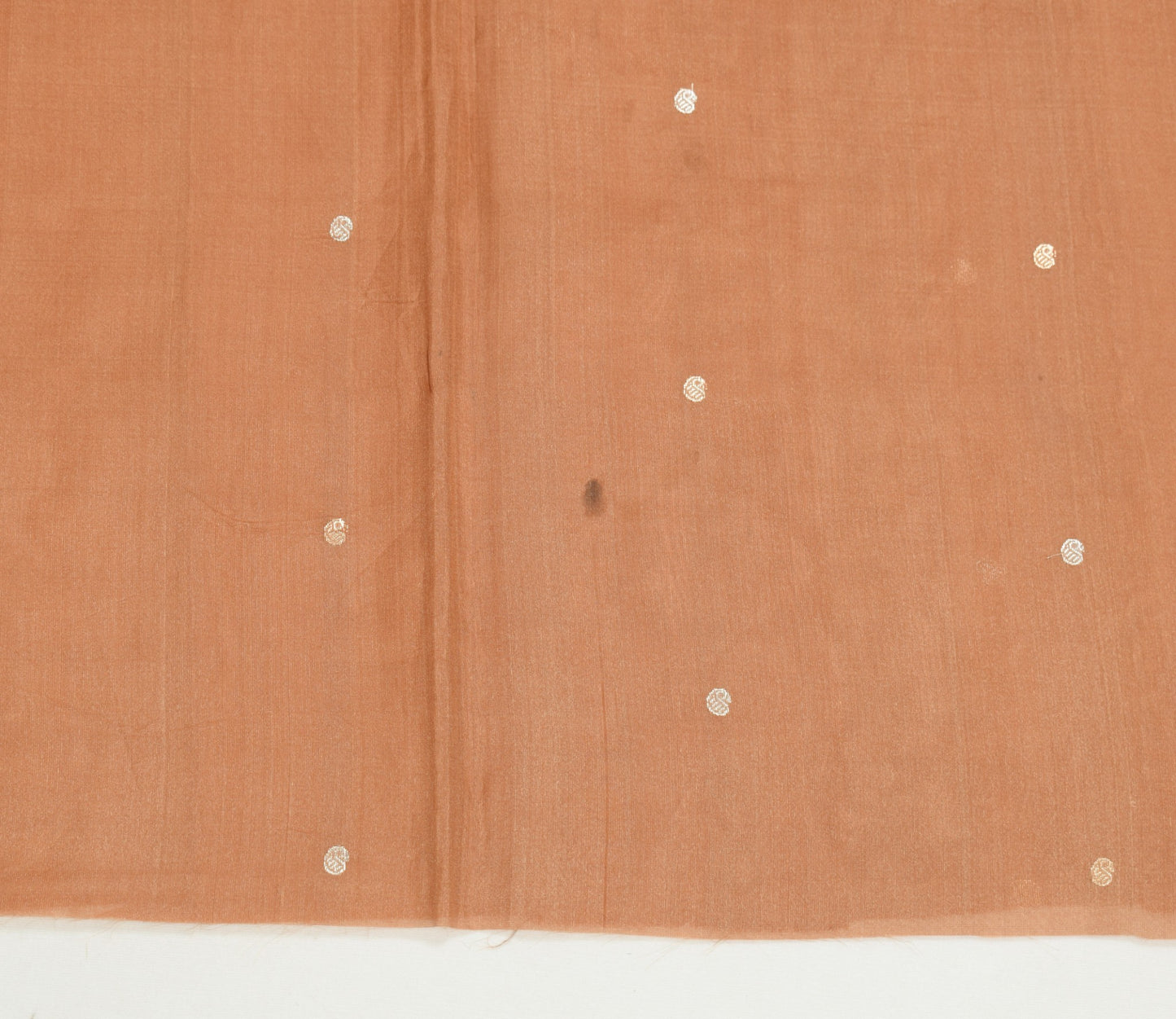 Sushila Vintage Brown Sari Remnant Scrap Paisley Woven Pure Silk Craft Fabric