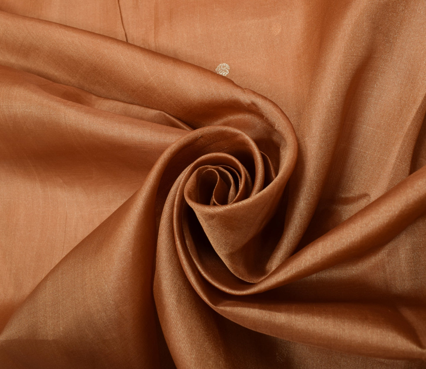 Sushila Vintage Brown Sari Remnant Scrap Paisley Woven Pure Silk Craft Fabric