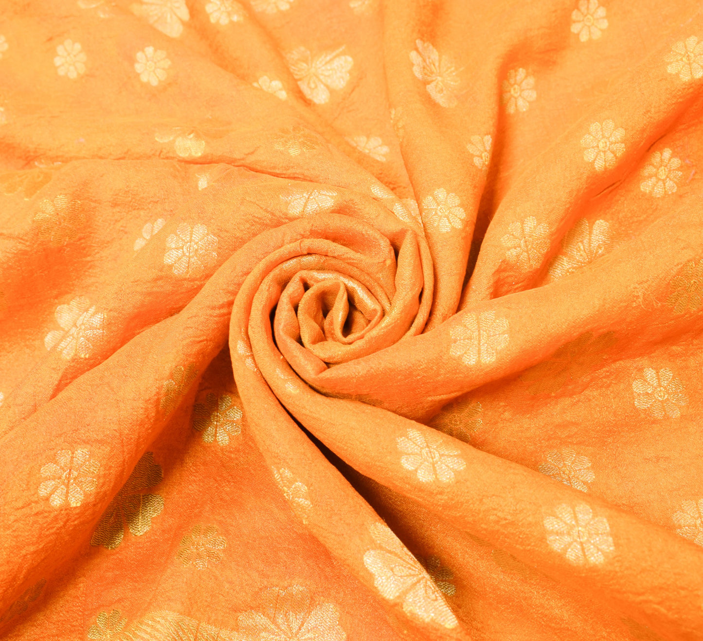 Sushila Vintage Yellow Sari Remnant Scrap Zari Brocade Pure Silk Craft Fabric