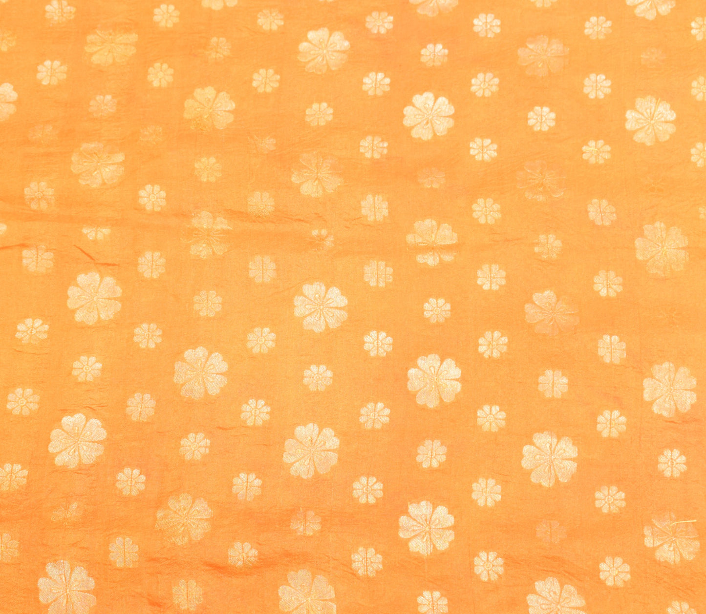 Sushila Vintage Yellow Sari Remnant Scrap Zari Brocade Pure Silk Craft Fabric