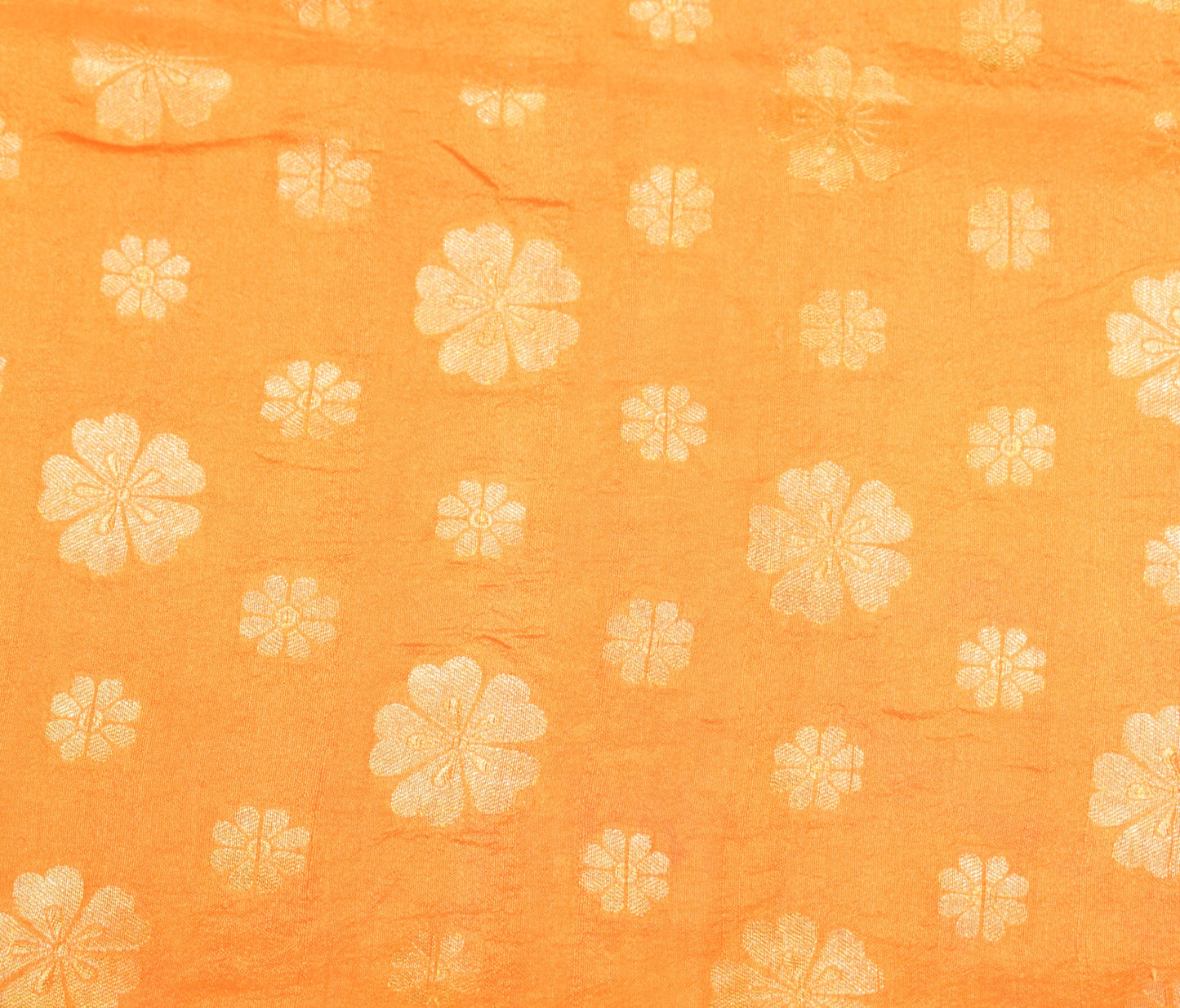 Sushila Vintage Yellow Sari Remnant Scrap Zari Brocade Pure Silk Craft Fabric