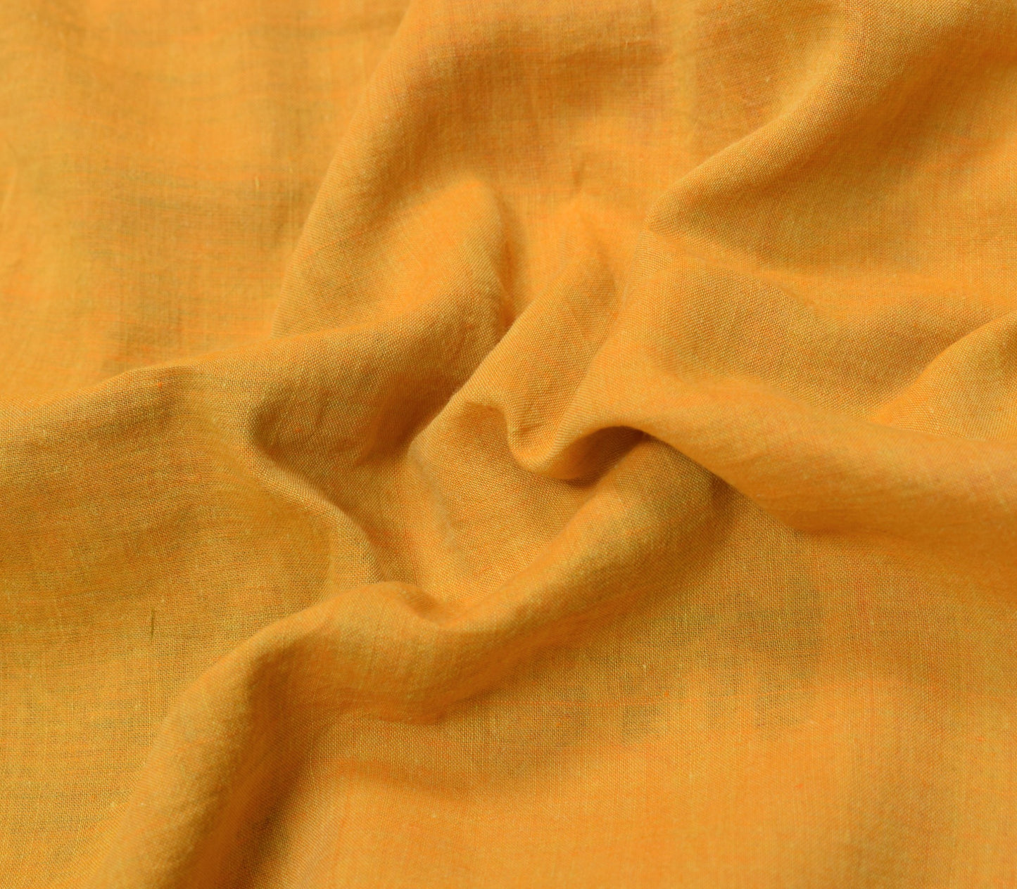 Sushila Vintage Yellow Sari Remnant Scrap Pure Cotton Hand Woven Craft Fabric