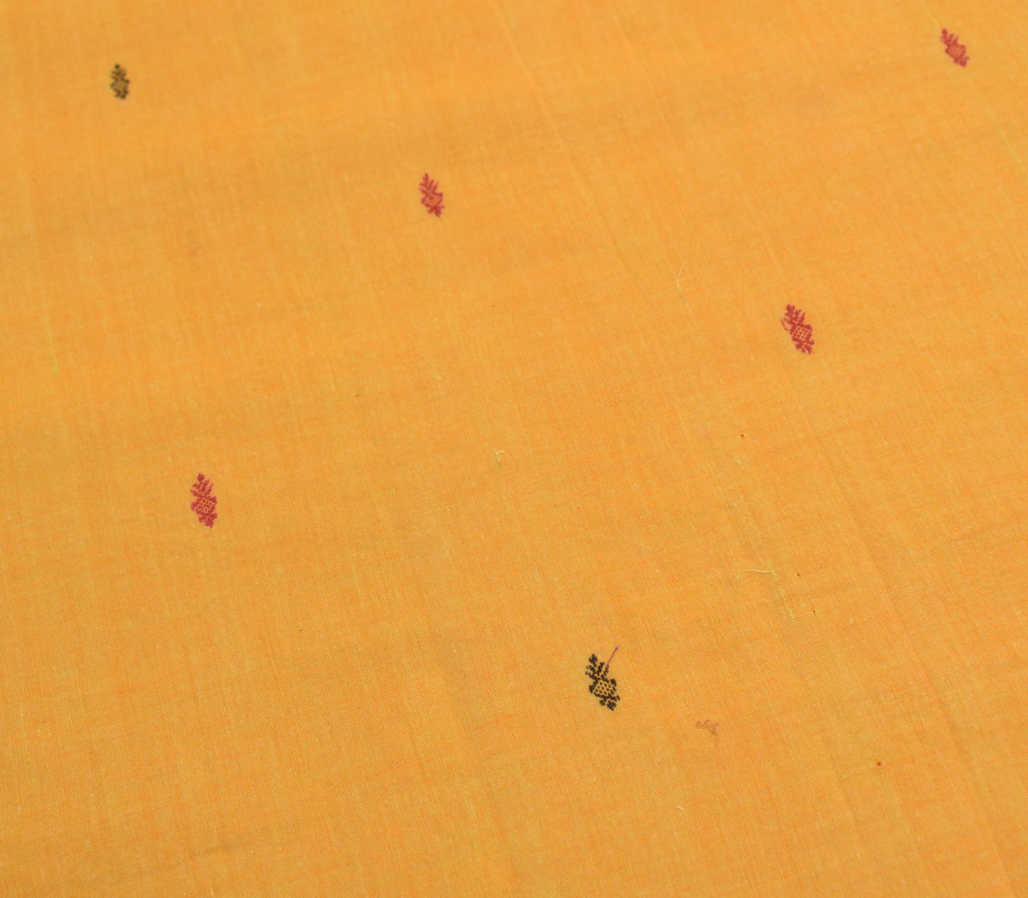 Sushila Vintage Yellow Sari Remnant Scrap Pure Cotton Hand Woven Craft Fabric