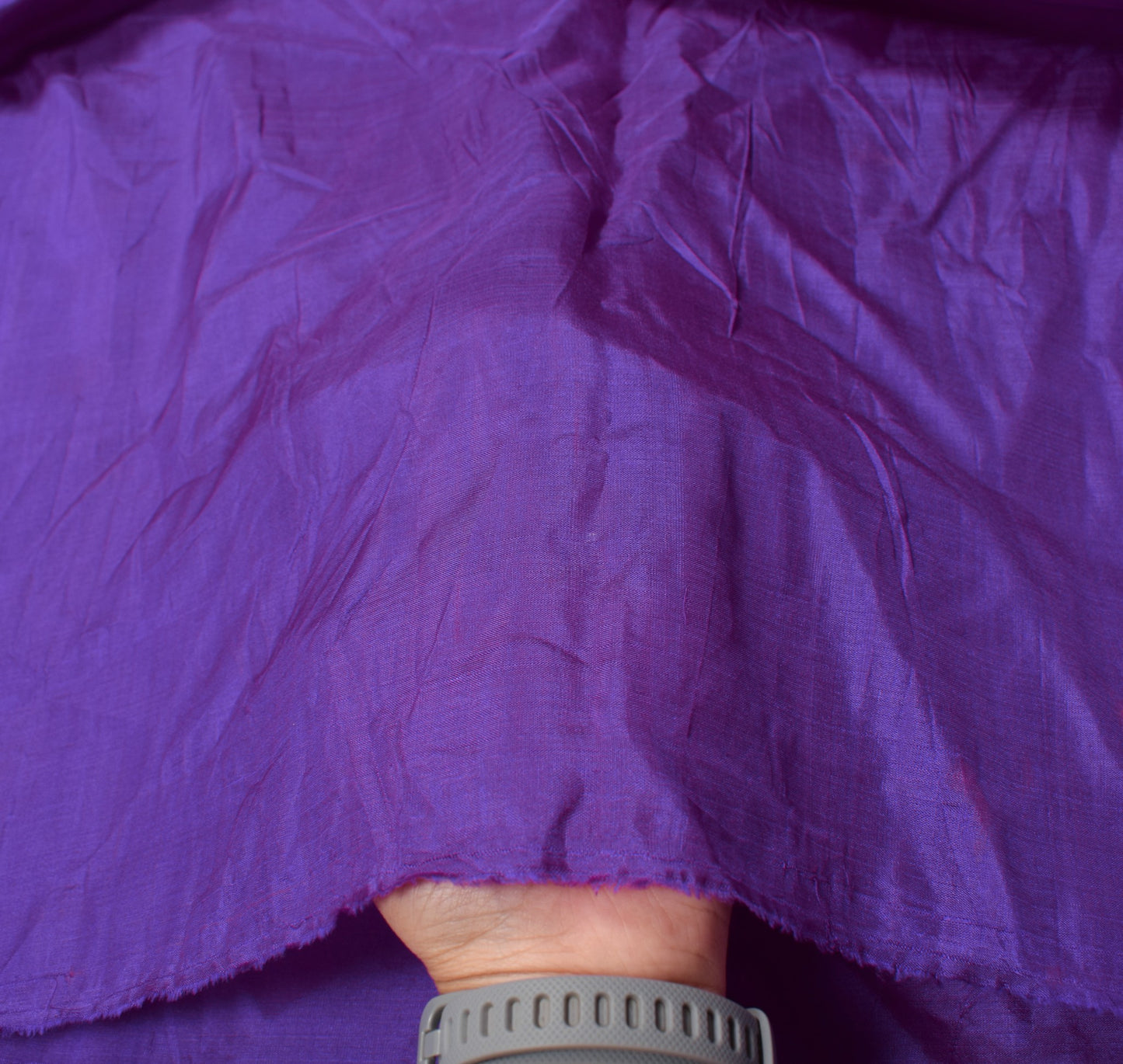 Sushila Vintage Purple Sari Remnant Scrap Multi Purpose Pure Silk Craft Fabric