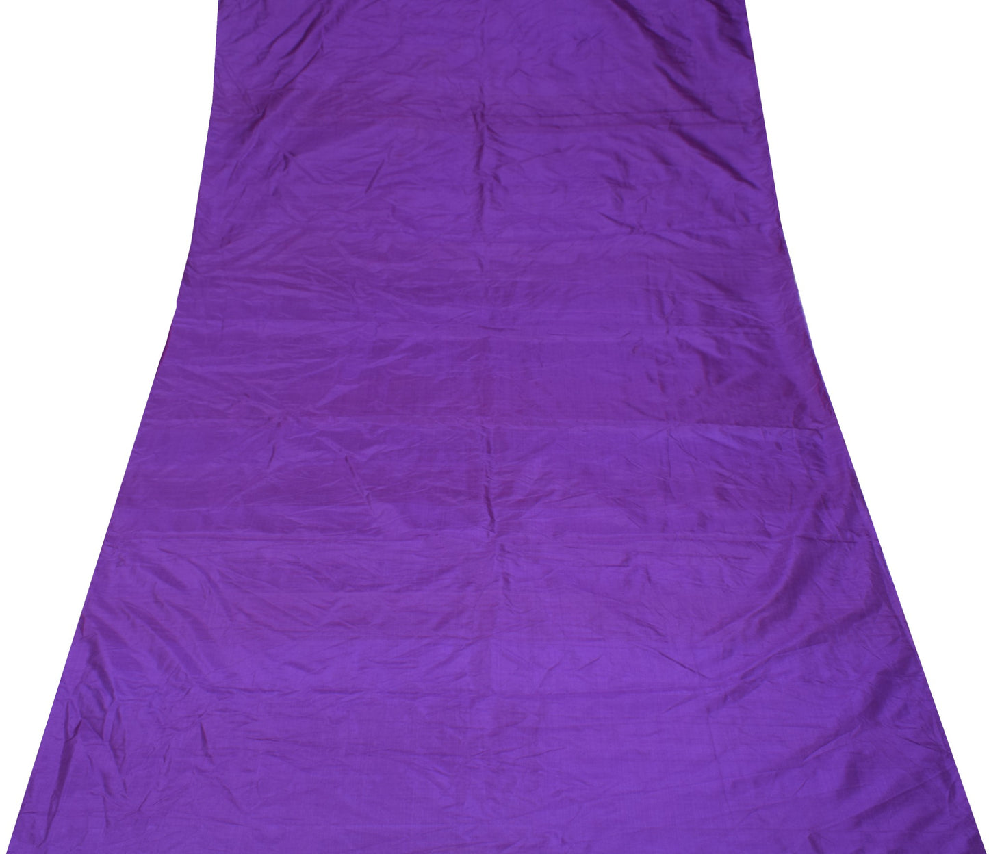 Sushila Vintage Purple Sari Remnant Scrap Multi Purpose Pure Silk Craft Fabric