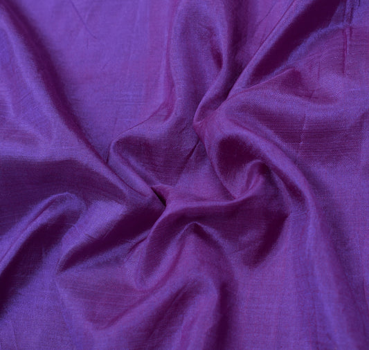 Sushila Vintage Purple Sari Remnant Scrap Multi Purpose Pure Silk Craft Fabric