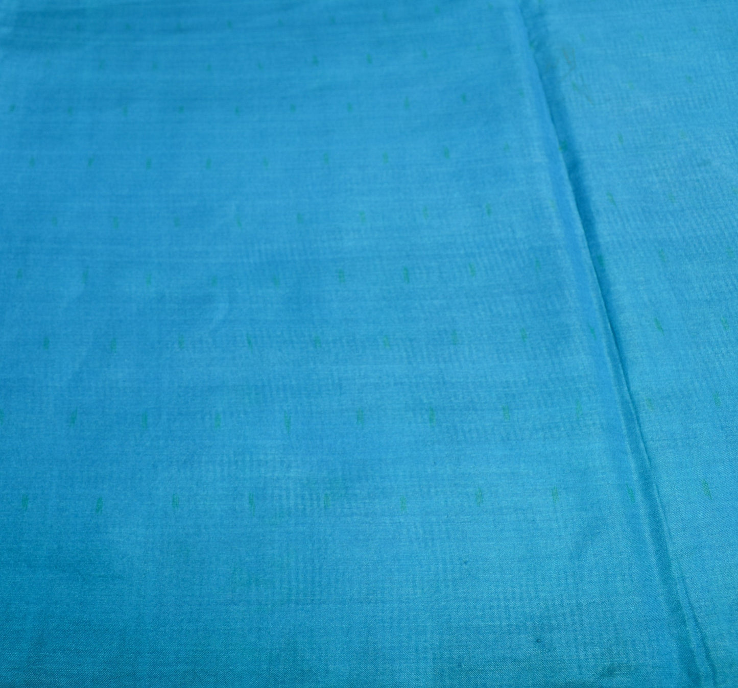 Sushila Vintage Turquoise Blue Sari Remnant Scrap Pure Silk Soft Craft Fabric