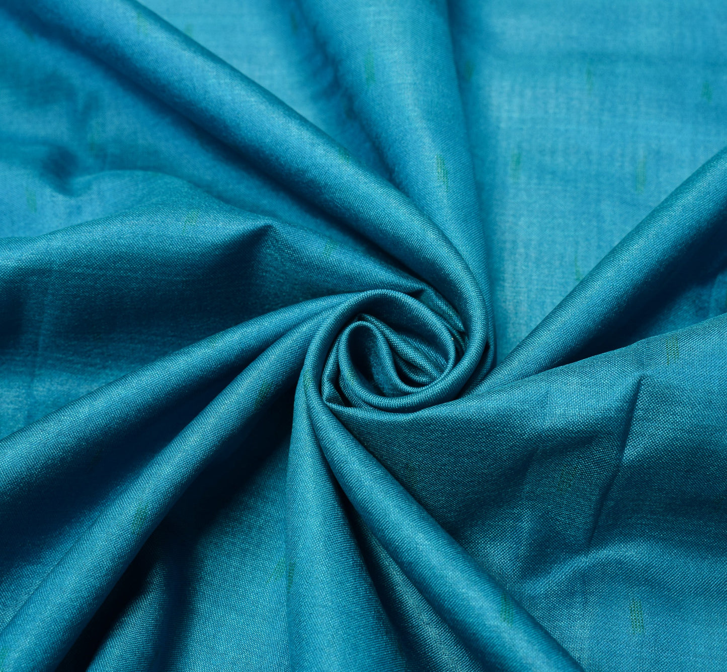Sushila Vintage Turquoise Blue Sari Remnant Scrap Pure Silk Soft Craft Fabric