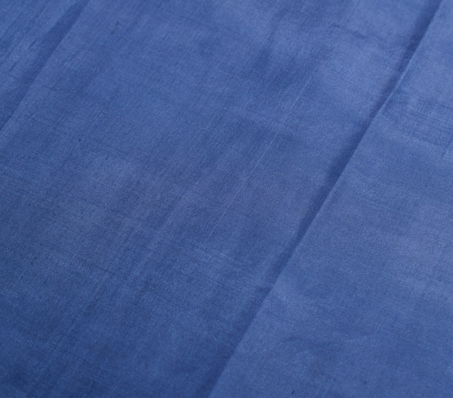Sushila Vintage Steel Blue Sari Remnant Scrap Pure Silk Hand Work Craft Fabric