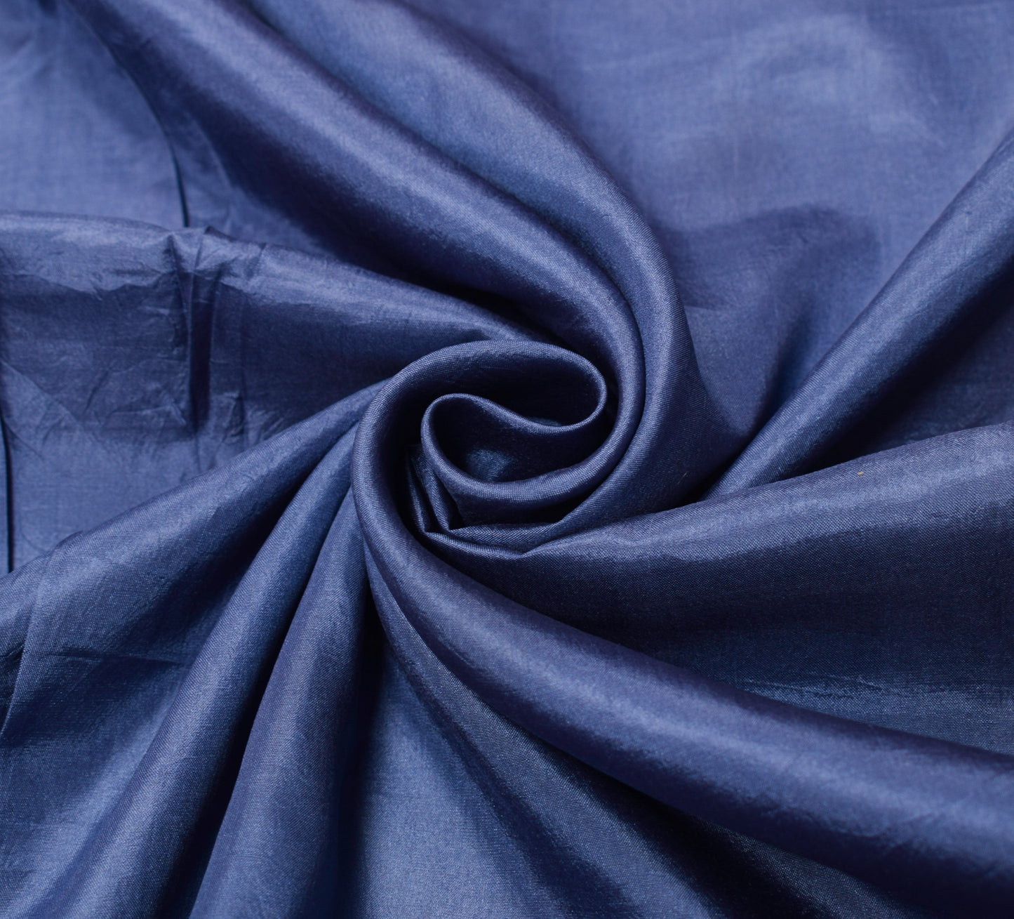 Sushila Vintage Steel Blue Sari Remnant Scrap Pure Silk Hand Work Craft Fabric