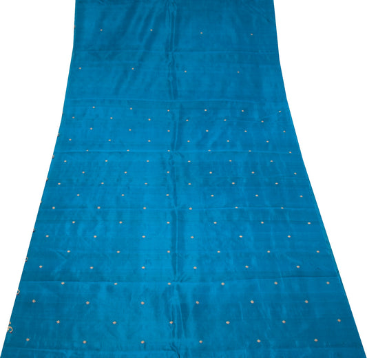 Sushila Vintage Zari Woven Sari Remnant Scrap Pure Silk Dual Toned Craft Fabric