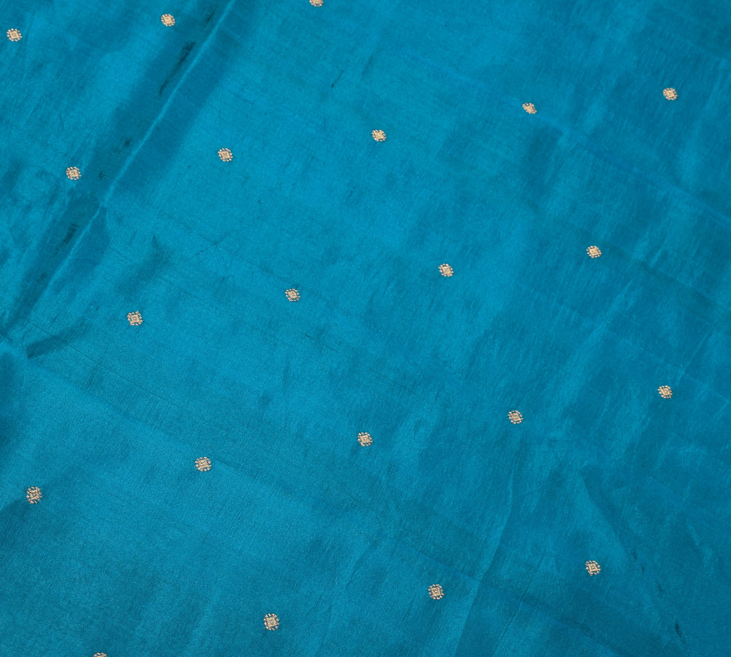 Sushila Vintage Zari Woven Sari Remnant Scrap Pure Silk Dual Toned Craft Fabric