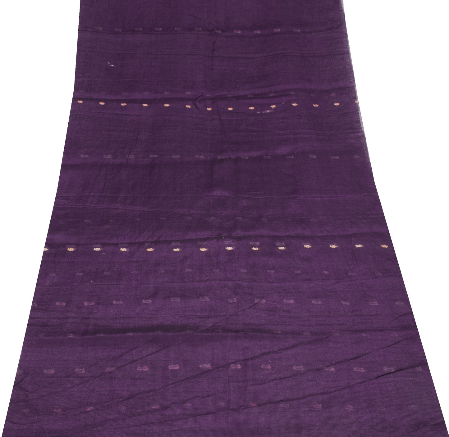 Sushila Vintage Pure Cotton Silk Sari Remnant Scrap Paisley Woven Craft Fabric