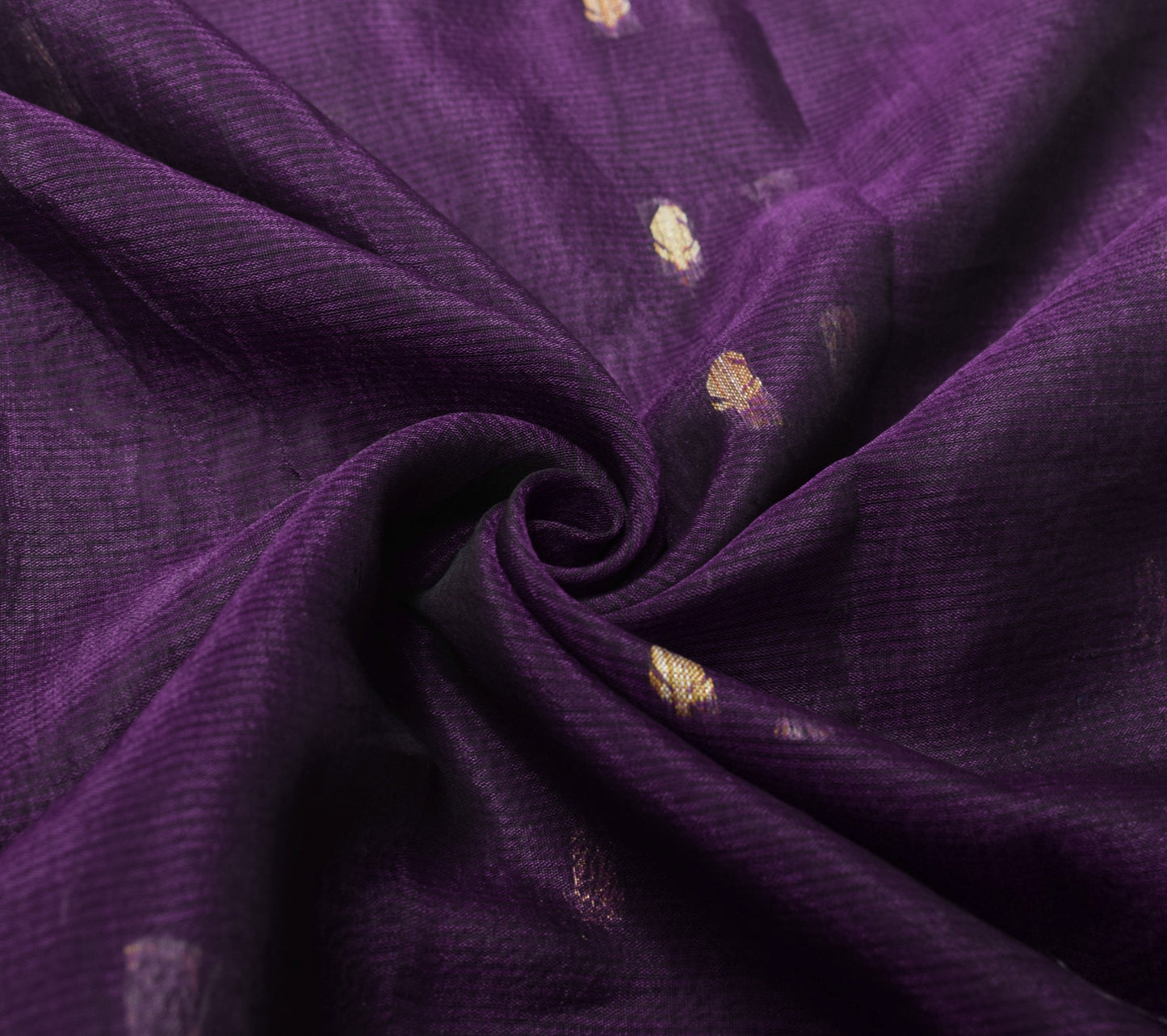 Sushila Vintage Pure Cotton Silk Sari Remnant Scrap Paisley Woven Craft Fabric