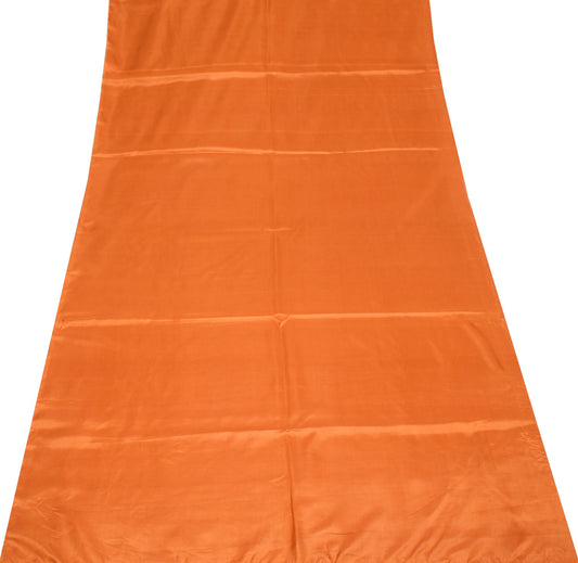 Sushila Vintage  Pure Silk Sari Remnant Scrap Multi Purpose Orange Craft Fabric