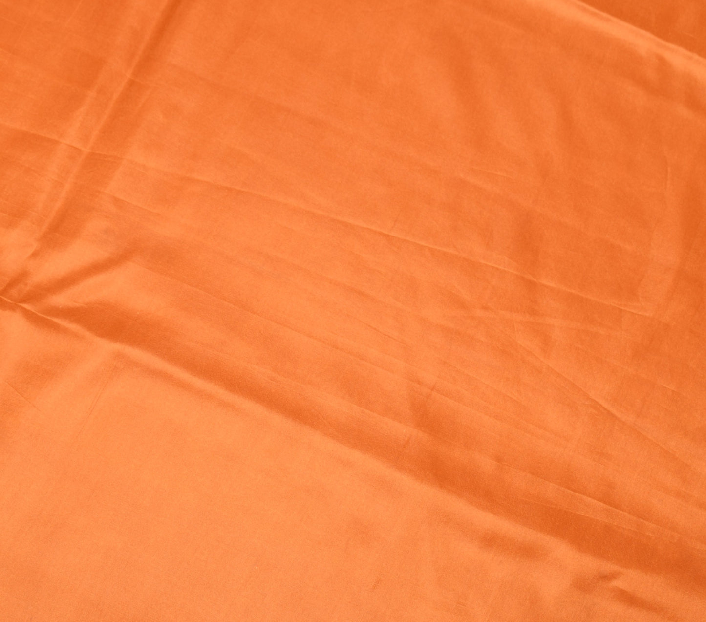 Sushila Vintage  Pure Silk Sari Remnant Scrap Multi Purpose Orange Craft Fabric