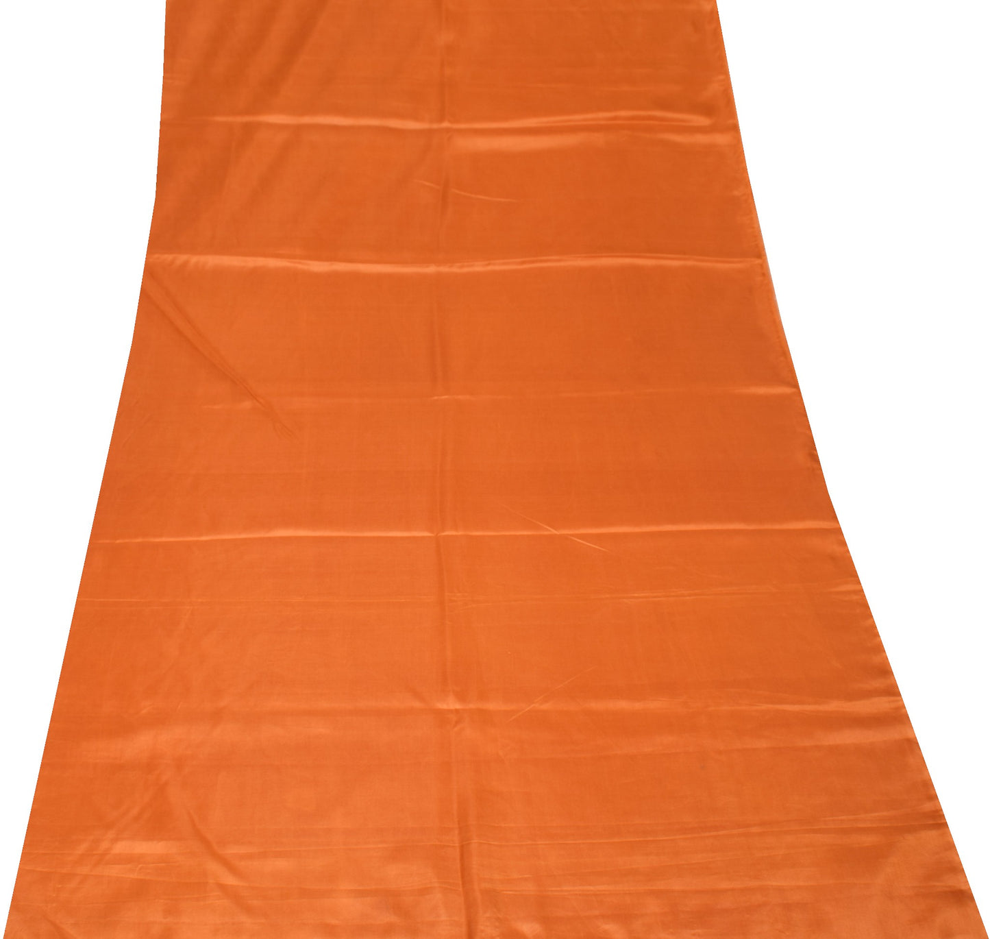 Sushila Vintage  Pure Silk Sari Remnant Scrap Multi Purpose Orange Craft Fabric
