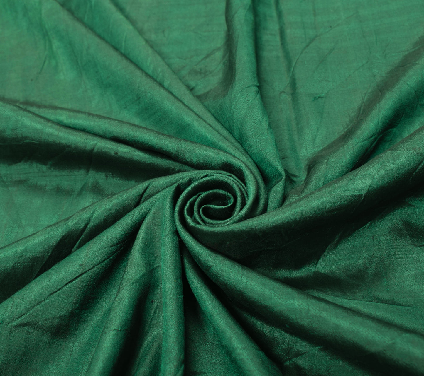 Sushila Vintage Green Sari Remnant Scrap Multi Purpose Pure Silk Craft Fabric