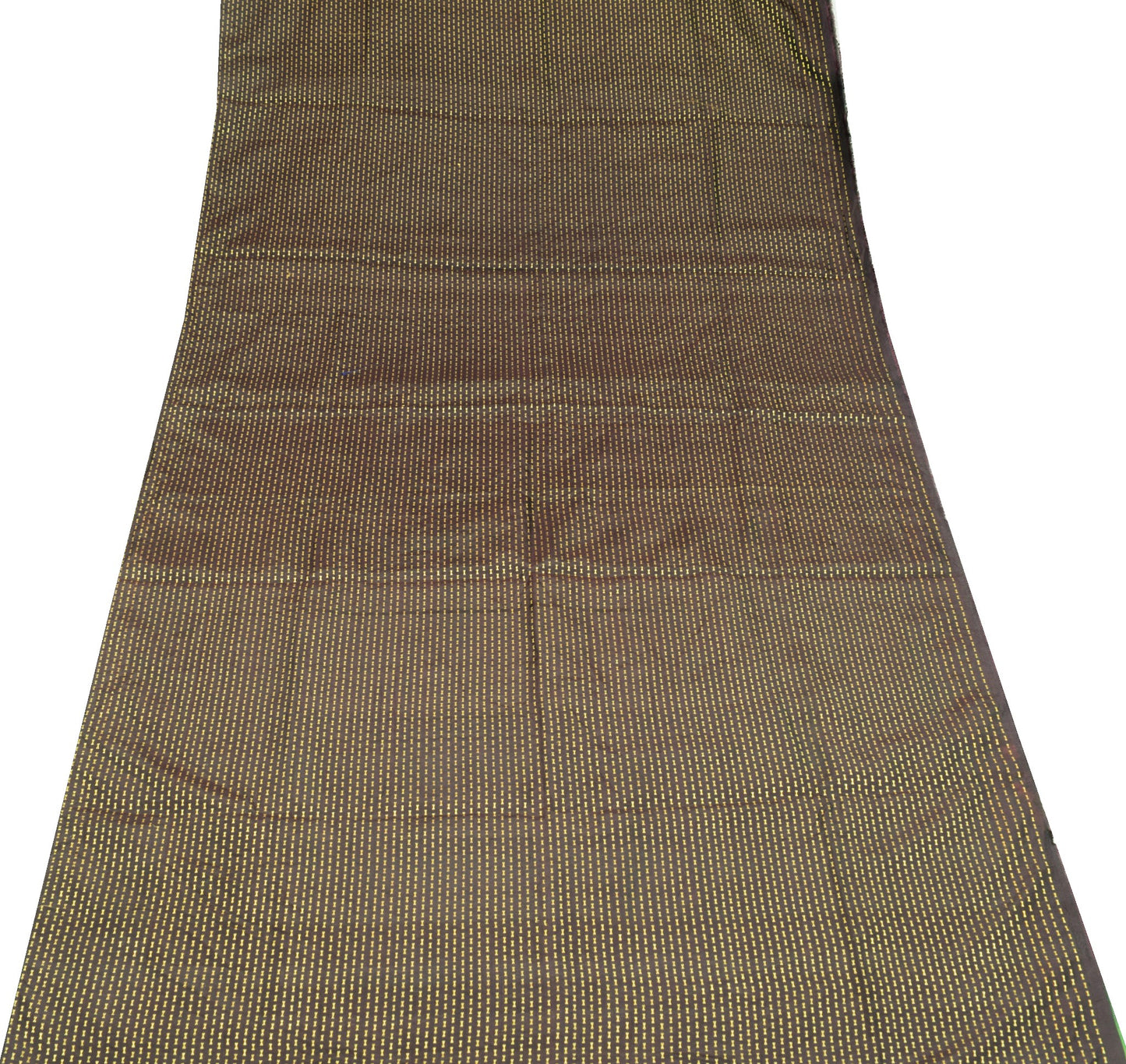 Sushila Vintage Dark Wine Sari Remnant Scrap Woven Pure Silk Soft Craft Fabric