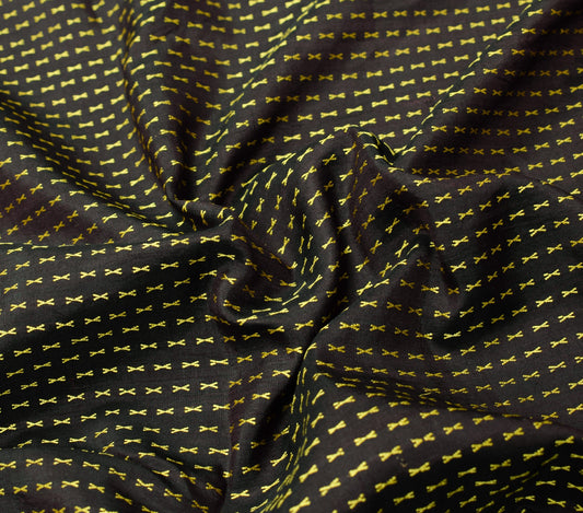Sushila Vintage Dark Wine Sari Remnant Scrap Woven Pure Silk Soft Craft Fabric