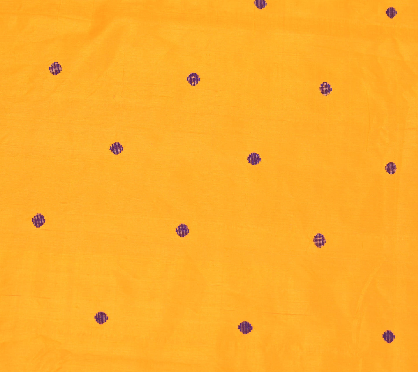 Sushila Vintage Yellow Sari Remnant Scrap Tant Woven Pure Silk Soft Craft Fabric