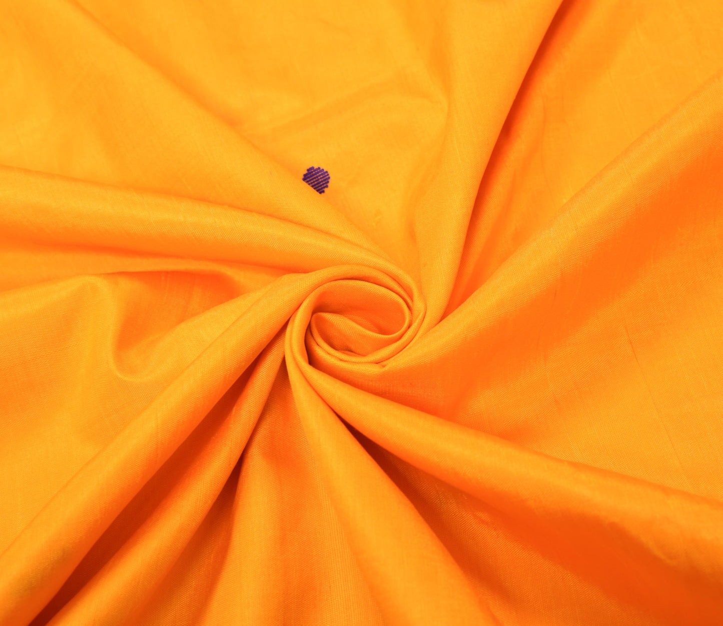 Sushila Vintage Yellow Sari Remnant Scrap Tant Woven Pure Silk Soft Craft Fabric