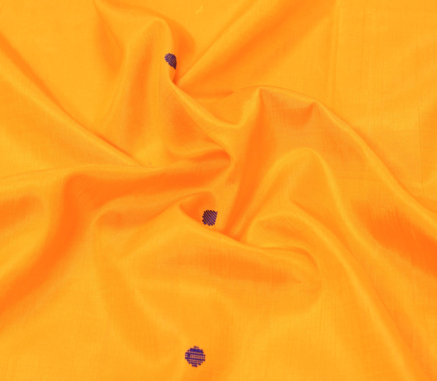 Sushila Vintage Yellow Sari Remnant Scrap Tant Woven Pure Silk Soft Craft Fabric