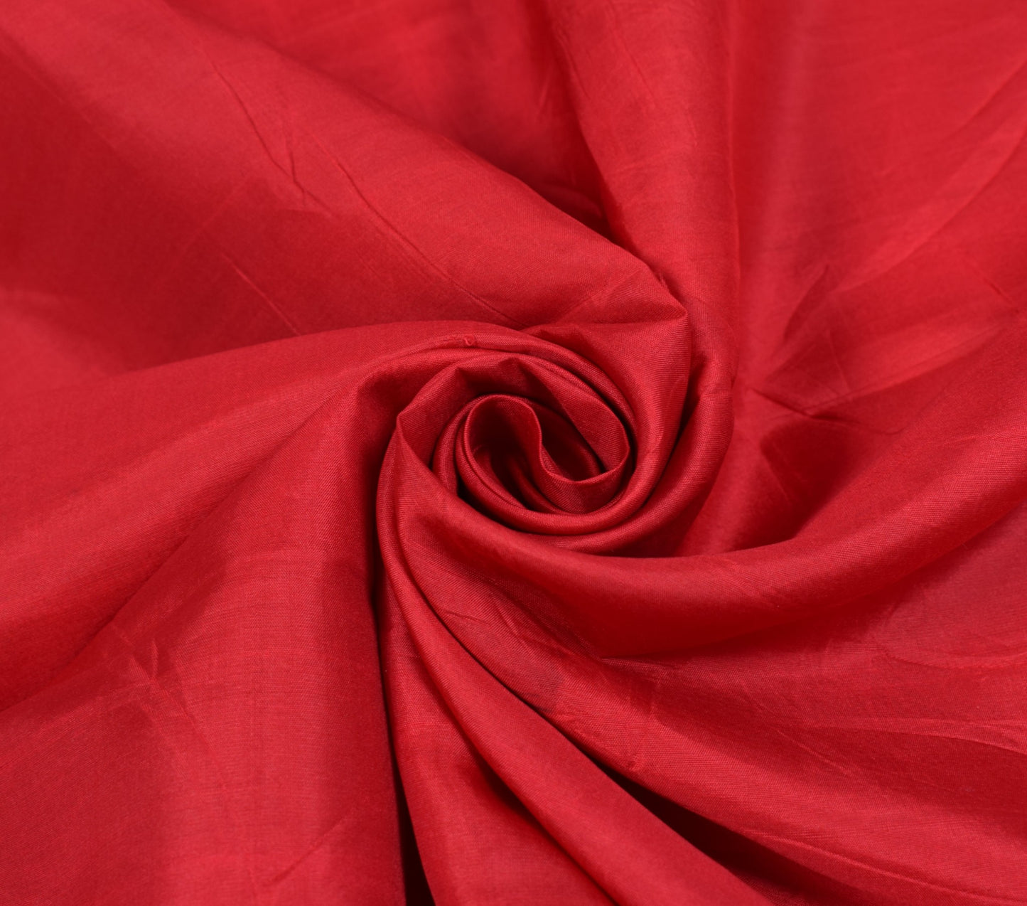 Sushila Vintage Red Indian Sari Remnant Scrap Zari Woven Pure Silk Craft Fabric