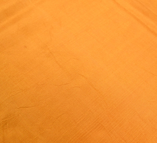 Sushila Vintage Mustard Sari Remnant Scrap Multi Purpose Pure Silk Craft Fabric