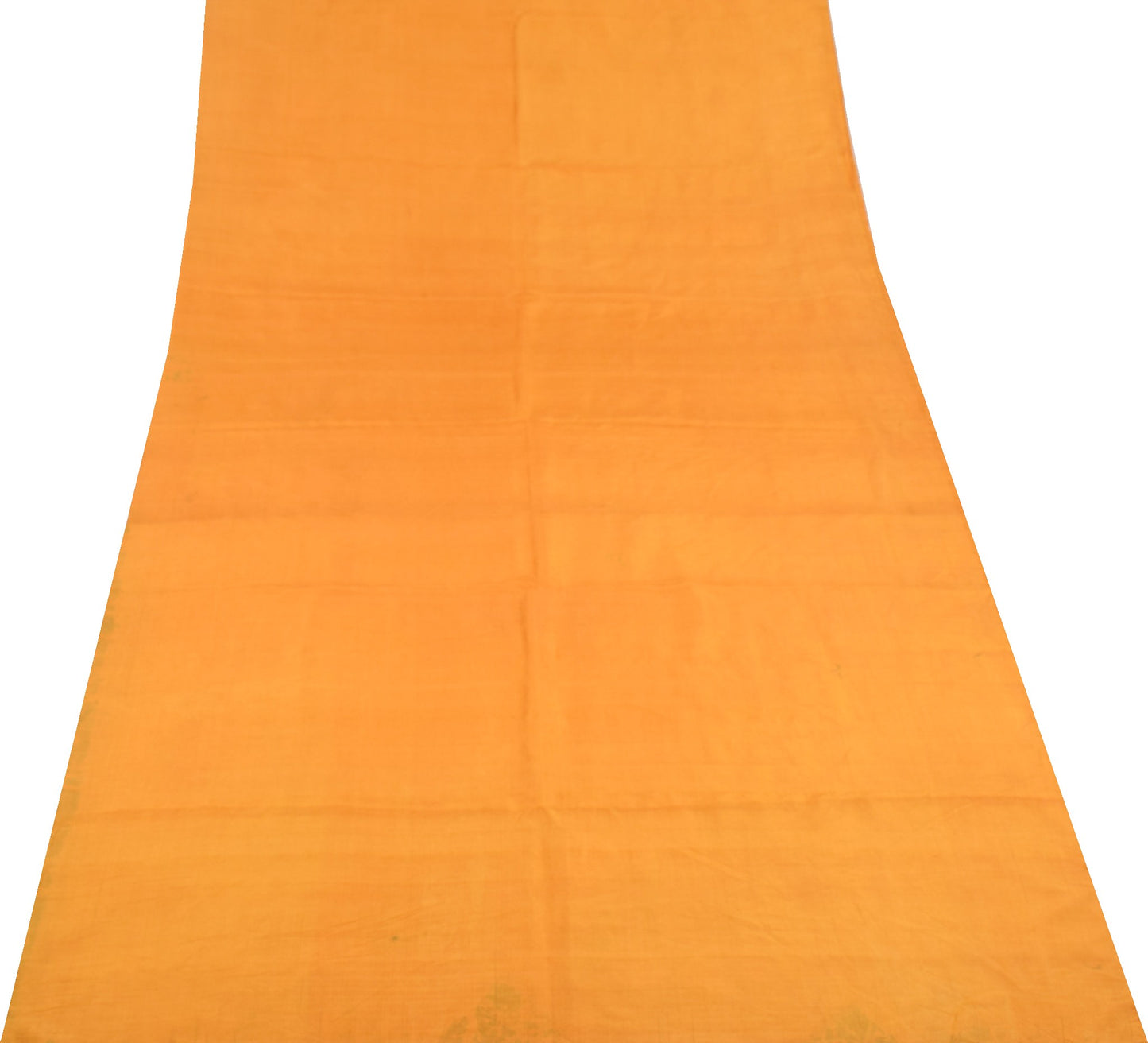 Sushila Vintage Mustard Sari Remnant Scrap Multi Purpose Pure Silk Craft Fabric