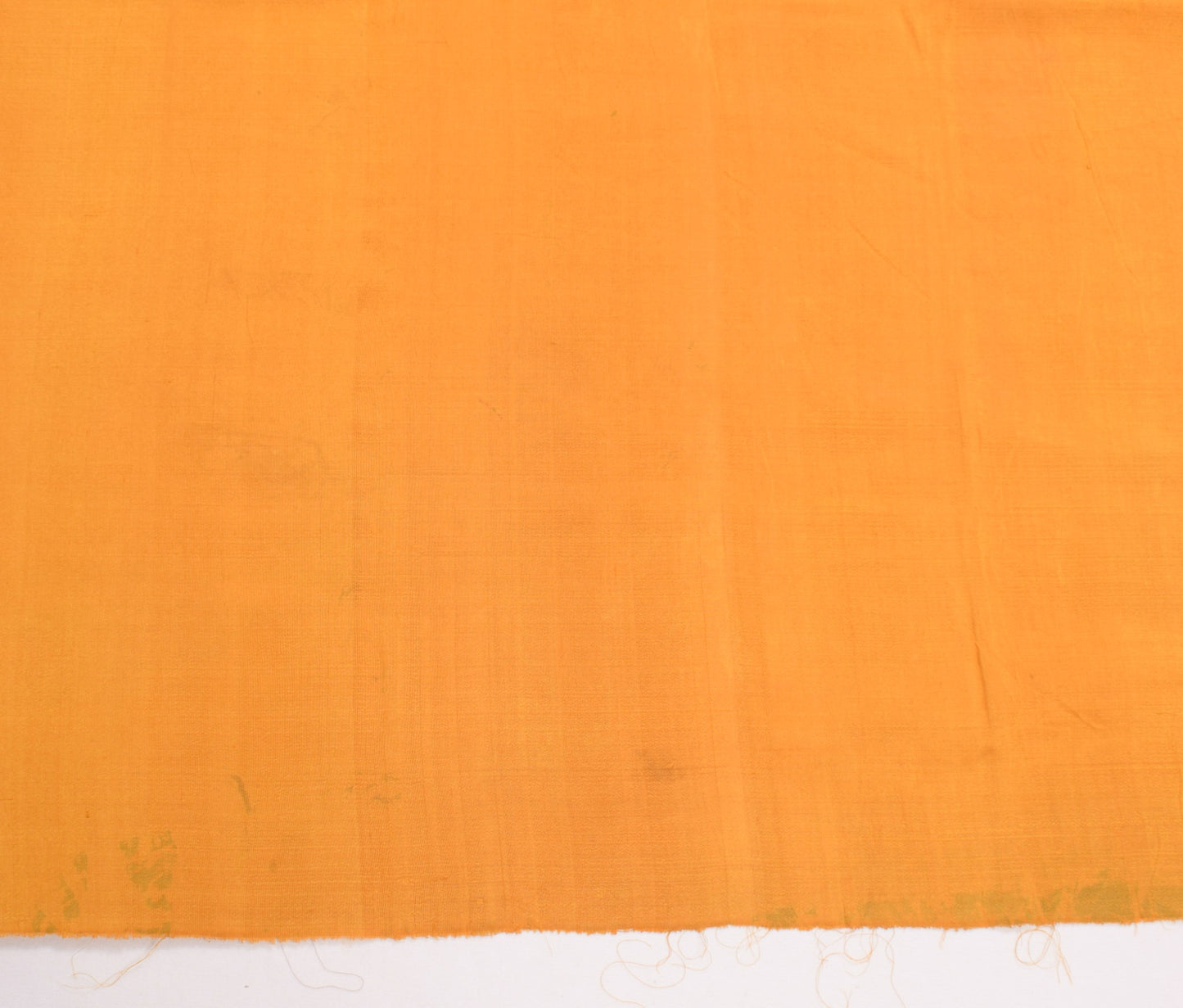 Sushila Vintage Mustard Sari Remnant Scrap Multi Purpose Pure Silk Craft Fabric