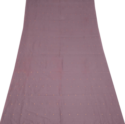 Sushila Vintage Mauve Art Silk Sari Remnant Scrap Zari Woven Soft Craft Fabric