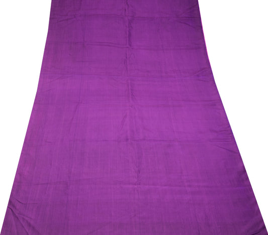 Sushila Vintage Pure Silk Sari Remnant Scrap Magenta Blue Dual Tone Craft Fabric