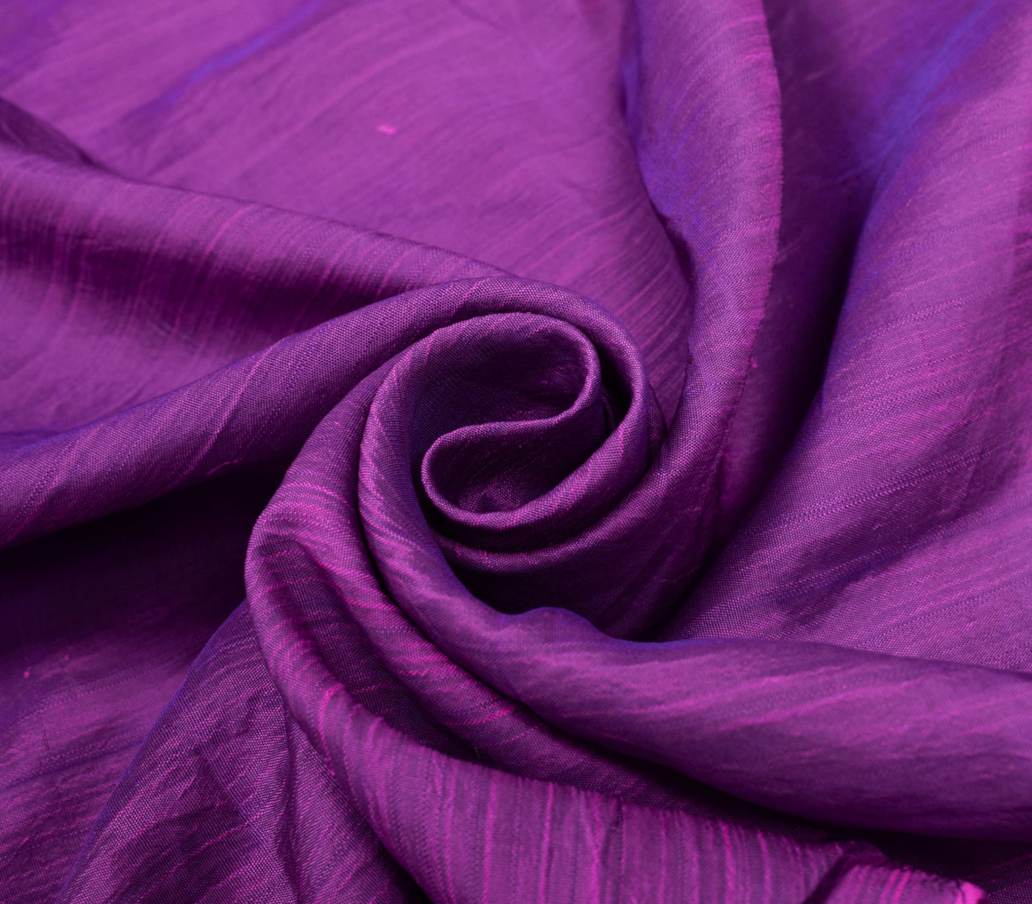 Sushila Vintage Pure Silk Sari Remnant Scrap Magenta Blue Dual Tone Craft Fabric