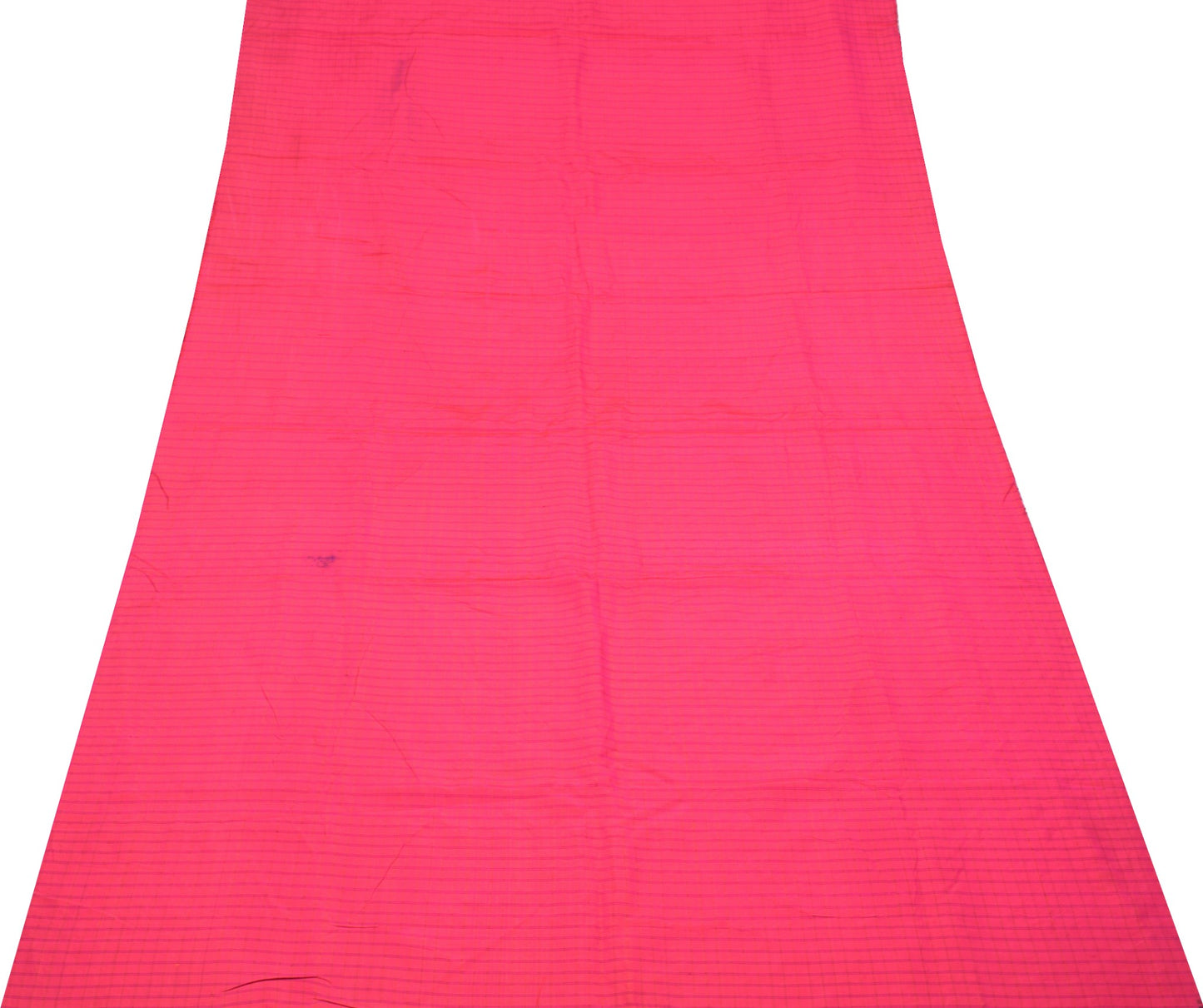 Sushila Vintage Fuchsia Pink Sari Remnant Scrap Pure Silk Woven Craft Fabric