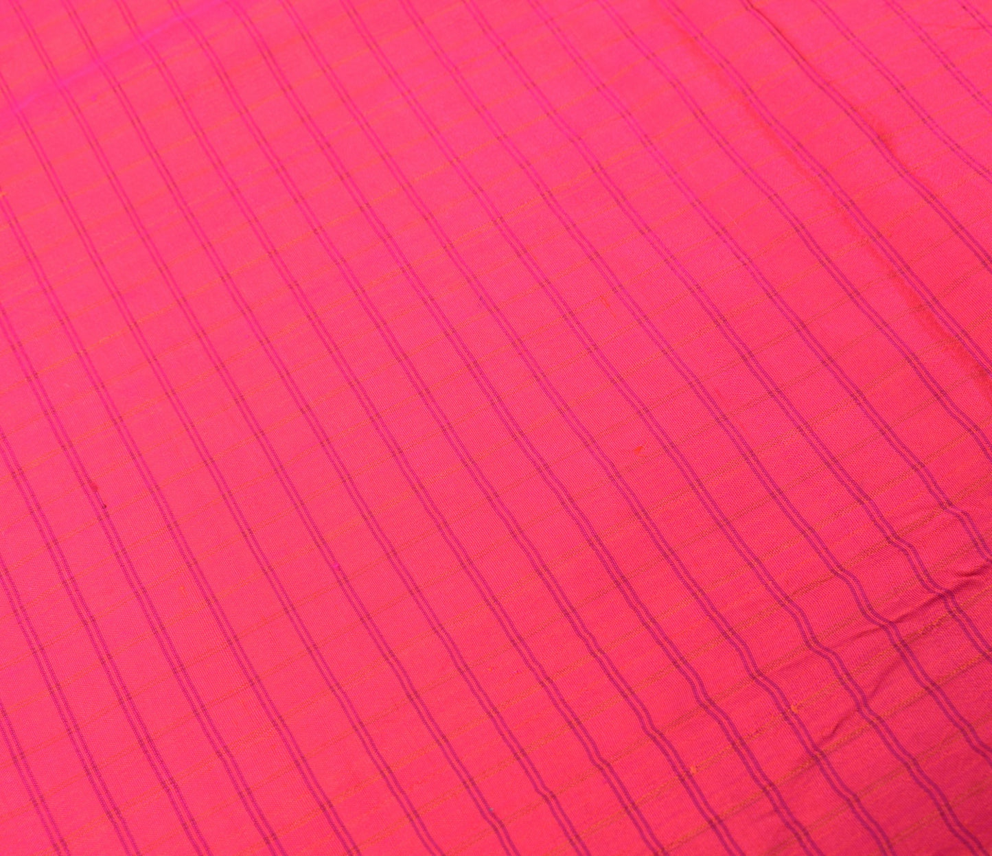 Sushila Vintage Fuchsia Pink Sari Remnant Scrap Pure Silk Woven Craft Fabric