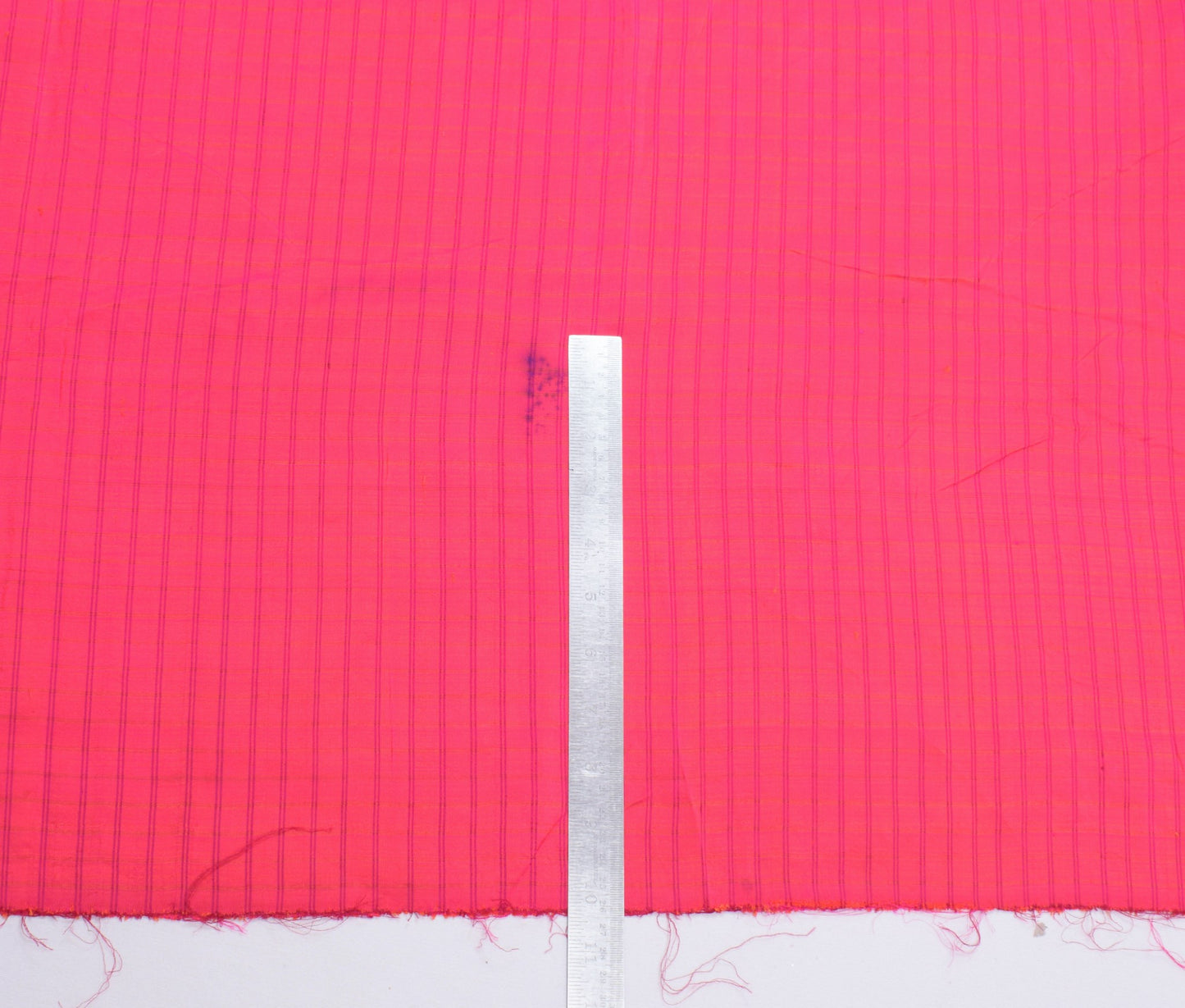 Sushila Vintage Fuchsia Pink Sari Remnant Scrap Pure Silk Woven Craft Fabric