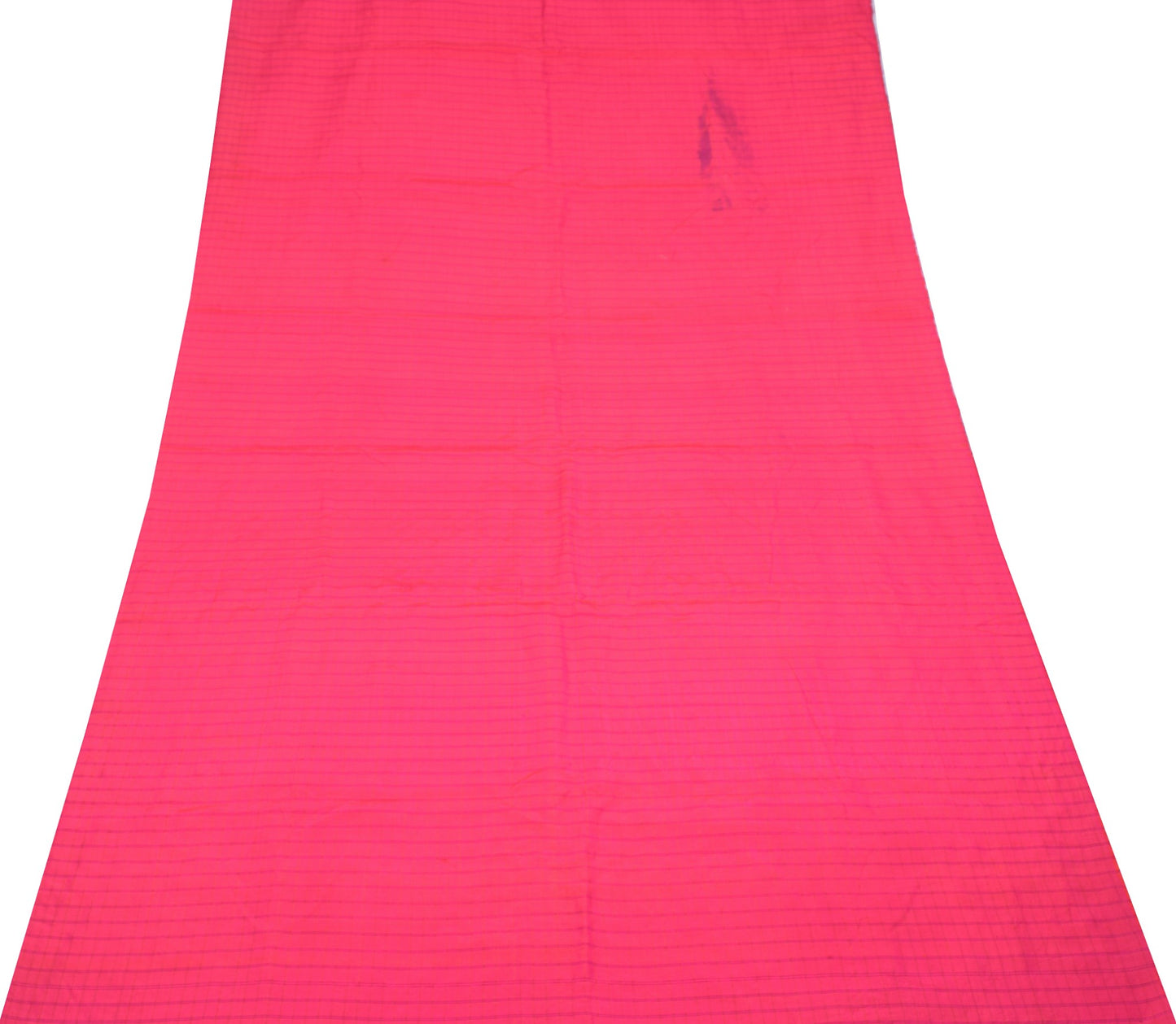 Sushila Vintage Fuchsia Pink Sari Remnant Scrap Pure Silk Woven Craft Fabric