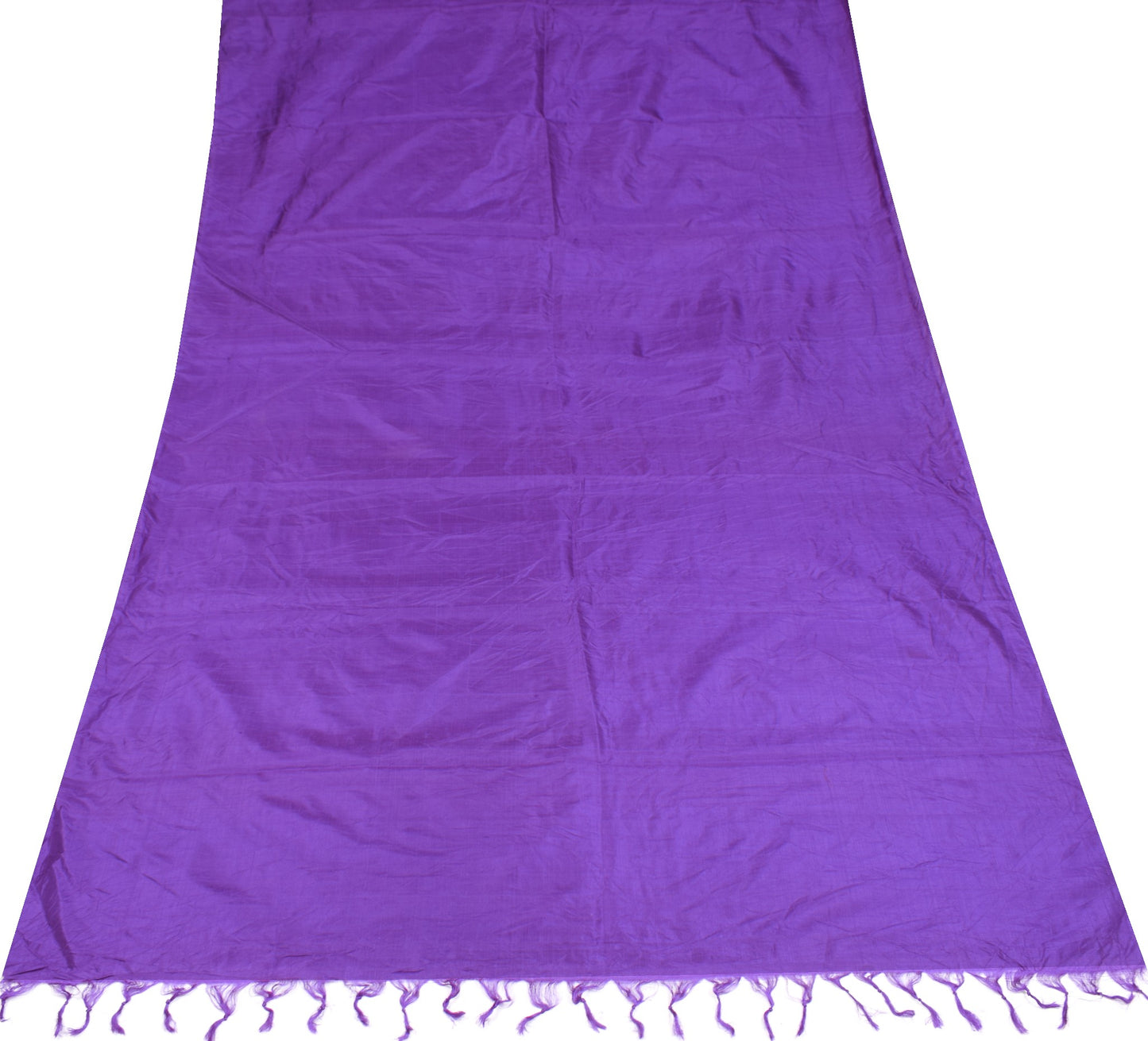 Sushila Vintage Purple Sari Remnant Scrap Pure Silk Multi Purpose Craft Fabric