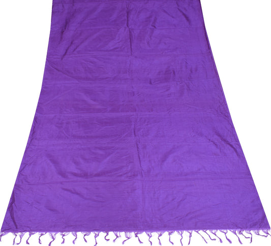 Sushila Vintage Purple Sari Remnant Scrap Pure Silk Multi Purpose Craft Fabric