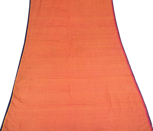 Sushila Vintage Pure Silk Sari Remnant Scrap Yellow Magenta Woven Craft Fabric