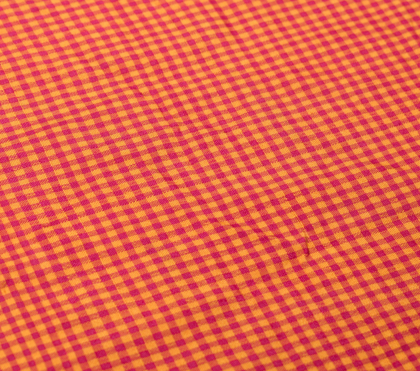 Sushila Vintage Pure Silk Sari Remnant Scrap Yellow Magenta Woven Craft Fabric