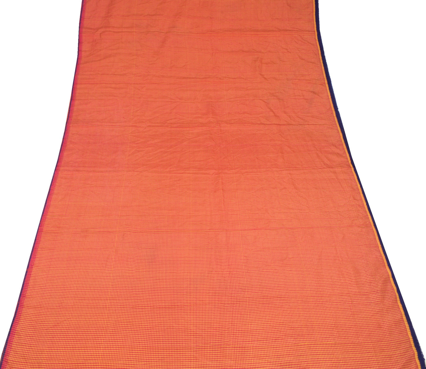 Sushila Vintage Pure Silk Sari Remnant Scrap Yellow Magenta Woven Craft Fabric