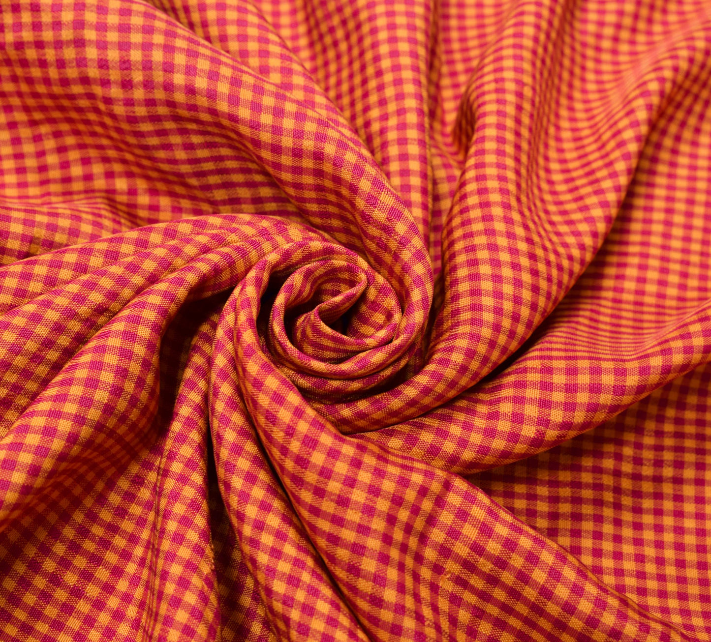 Sushila Vintage Pure Silk Sari Remnant Scrap Yellow Magenta Woven Craft Fabric