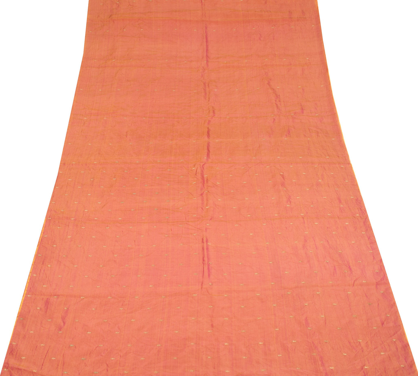 Sushila Vintage Pure Silk Sari Remnant Scrap Purple Yellow DualTone Craft Fabric