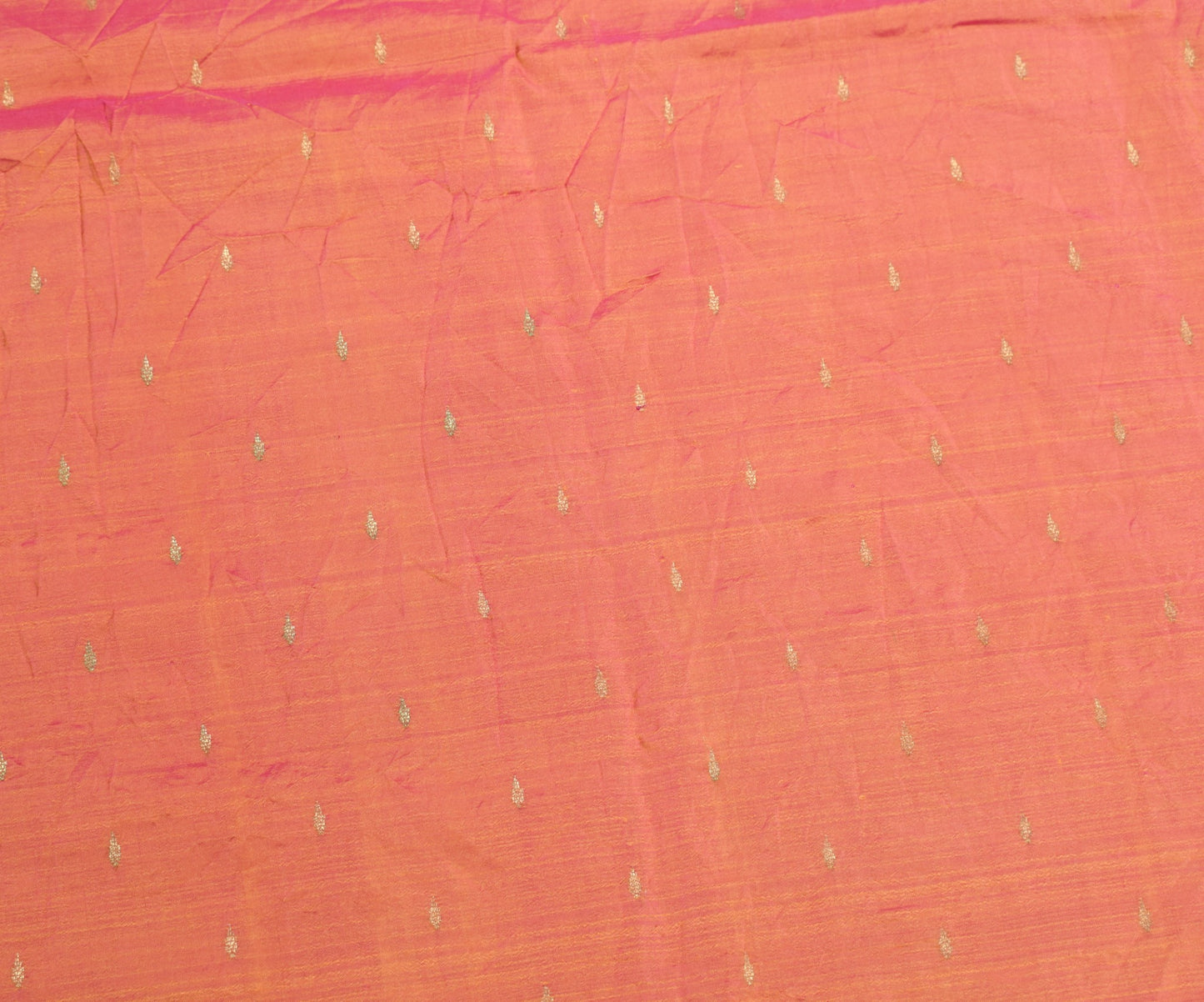 Sushila Vintage Pure Silk Sari Remnant Scrap Purple Yellow DualTone Craft Fabric