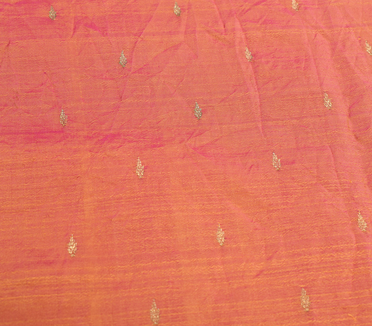 Sushila Vintage Pure Silk Sari Remnant Scrap Purple Yellow DualTone Craft Fabric